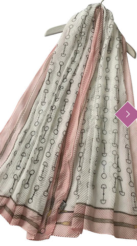 Equestrian / Snaffle Horse Crinkle/Pleated Effect Scarf