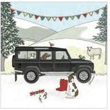 Landrover , sheep , cows , dogs Christmas Cards