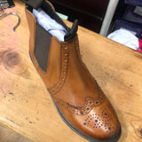 Unisex leather  brogue Chelsea / Dealer Boots 03255