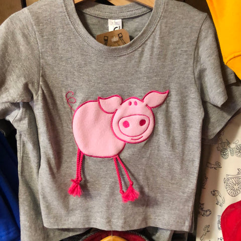Grey pig kids t shirt
